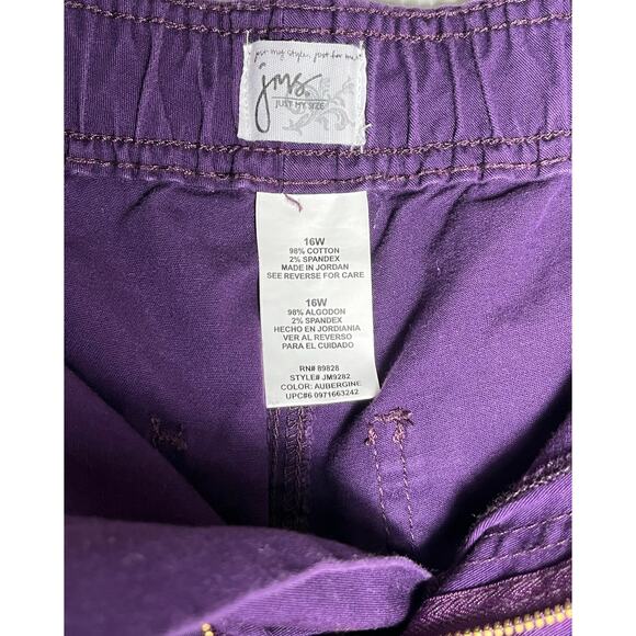 JMS Just My Size Deep Purple Elastic Waist Cargo Scrubs Pants Plus Size 16W - Picture 3 of 4